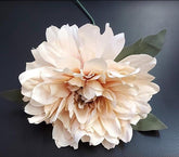 Capete de dalie artificială crem – material textil, diametru 9 cm, lungime 26 cm